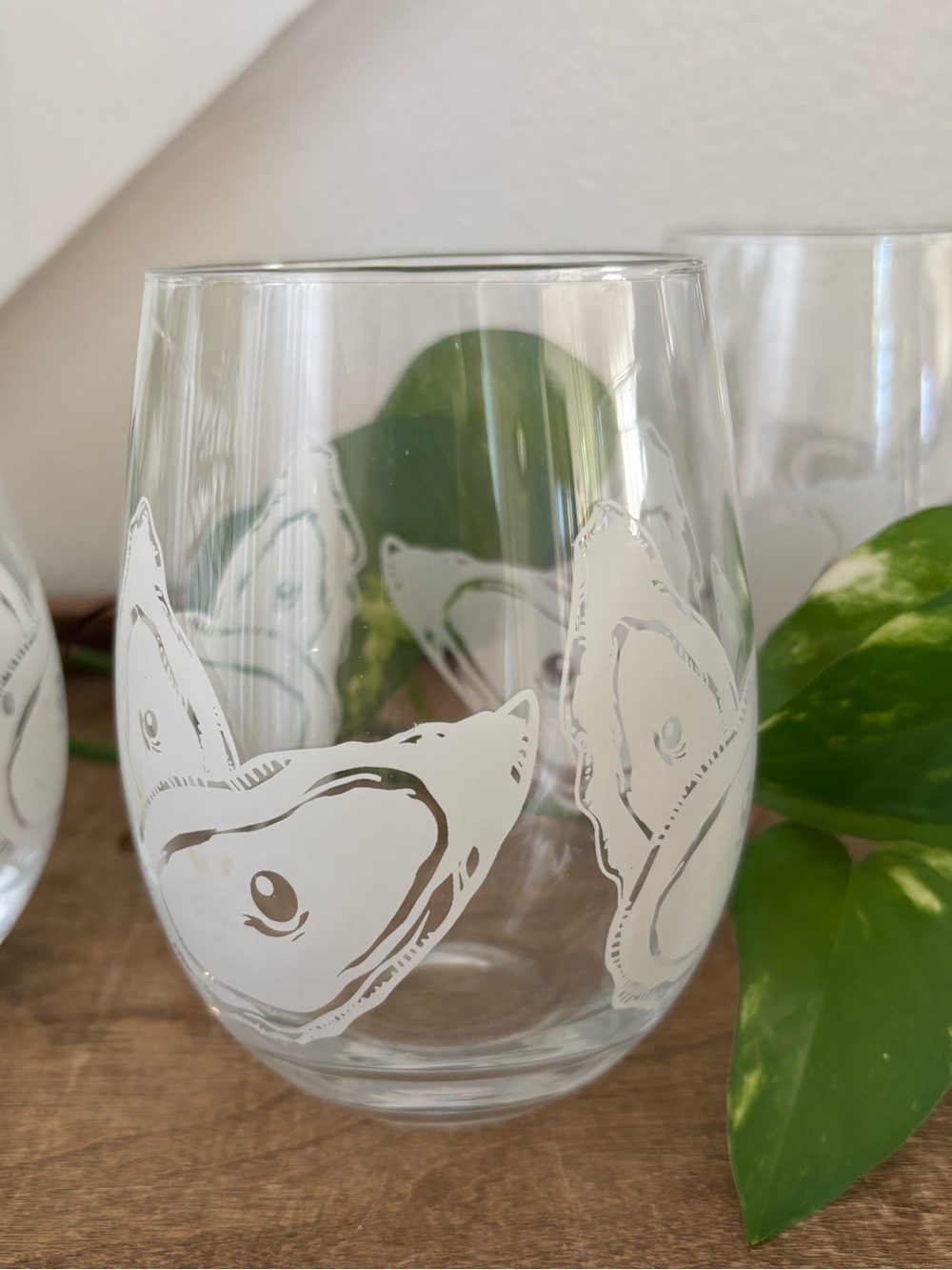 Set of 4 Oyster Stemless Wine Glasses